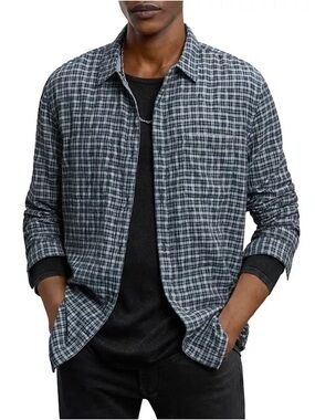 John Varvatos Neil Cotton Reversible Print Shirt Sz. XL